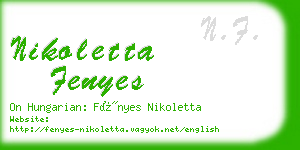 nikoletta fenyes business card